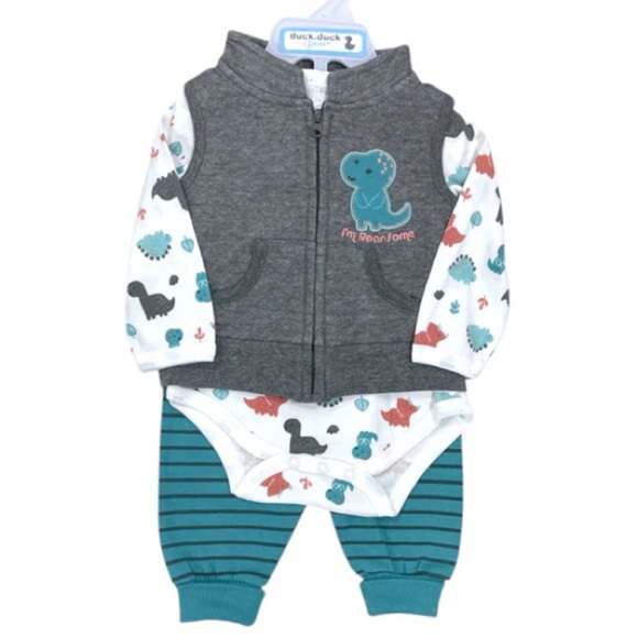 Duck Duck Goose Other - Duck Duck Baby Dinosaur 3pcs Outfit Set 🆕